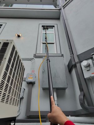 Exterior Window Cleaning - We clean exterior windows using a purified water-fed pole system. No ladders, no streaks — just spotless glass. The purified water dries crystal-clear, leaving windows shining without chemicals or spots. Safe for your home, fast for us.✨ Exterior Window Cleaning - We clean exterior windows using a purified water-fed pole system. No ladders, no streaks — just spotless glass. The purified water dries crystal-clear, leaving windows shining without chemicals or spots. Safe for your home, fast for us.✨