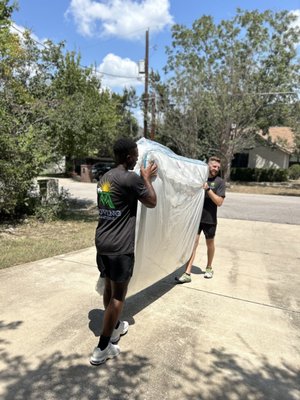 Long-Distance Move - Padding, wrapping, and carefully moving items for an 800 mile move. MOVNG MASTERS provides excellent quality care to ensure your belongings make it to their destination safely. We take special actions to ensure no damage to your floors, walls, or doors by placing pads and coverings in our path while conducting the move. Long-Distance Move - Padding, wrapping, and carefully moving items for an 800 mile move. MOVNG MASTERS provides excellent quality care to ensure your belongings make it to their destination safely. We take special actions to ensure no damage to your floors, walls, or doors by placing pads and coverings in our path while conducting the move.