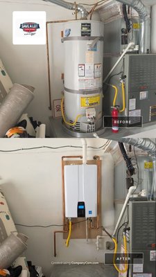 Tankless water heater conversion - Now is the time to make the change to a tankless water heater! Up to $1,500 rebate from Southern California gas company. This rebate program could be done and over with after this year so don't wait.! Space saving, endless hot water, 99% efficiency with a life span of 20 to 24 years. Call or message us today for an estimate (833) 2SAVEALOT