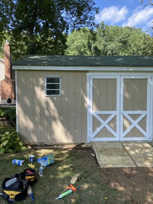 Shed repair - This remodel was done on a Shed where the left part of it was in bad condition including the platform of it, so we removed everything and rebuild it and add some extra new paint to give it that fresh look Shed repair - This remodel was done on a Shed where the left part of it was in bad condition including the platform of it, so we removed everything and rebuild it and add some extra new paint to give it that fresh look