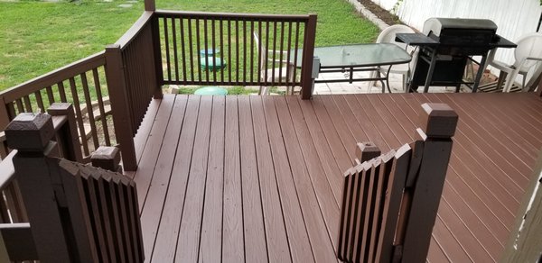 Deck Refresh - This old deck got a fresh coat in a nice chocolate color! Deck Refresh - This old deck got a fresh coat in a nice chocolate color!