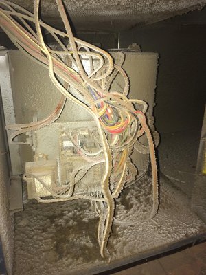 Residential Coil and Air Handler Cleaning - The owner of this home was suffering from COPD and Asthma.  It is easy to see why, but DUCTZ technicians were able to get it clean.
