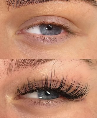 NATURAL - CLASSIC LASHES - Natural- Classic Set is the signal lash. We do individual one lash by one lash. 
The most lightest set .