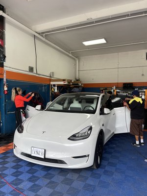 Tinting Tesla Model 3 - This Tesla Model 3 came in as a “fish bowl”. So we added our Ceramic Complete on all windows including windshield for optimal protection from UV rays and infrared heat! Tinting Tesla Model 3 - This Tesla Model 3 came in as a “fish bowl”. So we added our Ceramic Complete on all windows including windshield for optimal protection from UV rays and infrared heat!