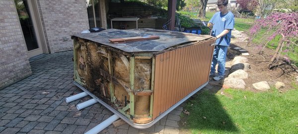 Hot Tub Removal - Customer needed their space back. One of the most beautiful backyards we have ever seen can now be enjoyed again. What a pleasure it was to meet this family.