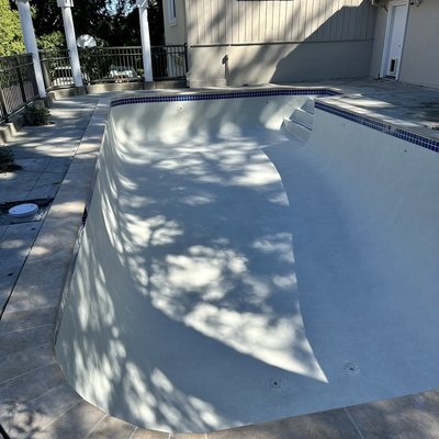 Renovation in Hillsborough CA. - The plaster, coping, and tile were removed from these pools and everything was newly installed. Now they look beautiful and are ready for swimming. Renovation in Hillsborough CA. - The plaster, coping, and tile were removed from these pools and everything was newly installed. Now they look beautiful and are ready for swimming.