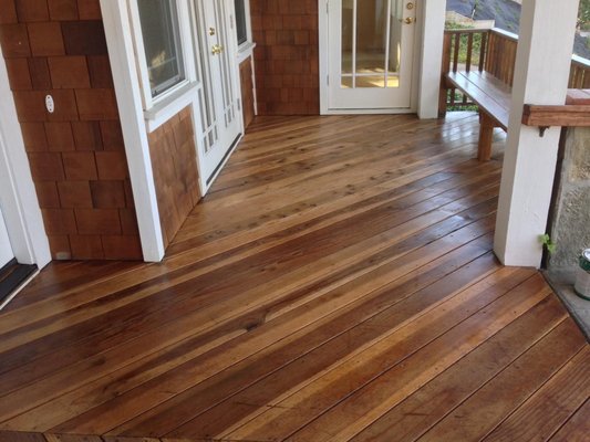 Wood Finish in Mission Viejo Area - We offered to stain the wood porch for our client. It's the first thing you see when you walk to the front door. It's the small touches that can make a big difference.