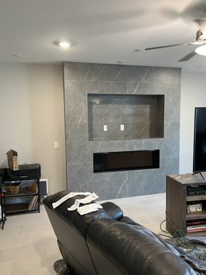 Shower and backsplash and fireplace - We bulging fireplace for big tile 68 x 48 Shower and backsplash and fireplace - We bulging fireplace for big tile 68 x 48