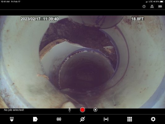 Sanitary Sewer Inspection Equipment - Camera and Locate - Sanitary sewer pipes are the drain pipes that cary the used water from the toilet, lavatory sinks, showers, tubs, kitchen, dishwasher, washing machine, and other fixtures in the home to the city sewer system. These pictures show a couple of scenarios where the sanitary sewer system has problems that need to be addressed in a timely manner before they create larger problems within the home itself. These are serious issues that need to be addressed immediately. We have the video and camera inspection equipment to see these problems and pinpoint their exact locations so there is no guessing on what needs to be done or the price for the repair. Call us and get that sewer line checked out before it becomes too much of a burden. Call today and speak directly with a Texas Master Plumber.