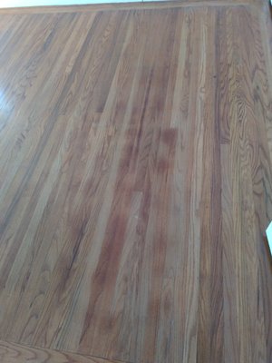 Before and After - This floor needed to be brought back to its original look. Our efforts were successful and the beautiful wood floor speaks for itself.