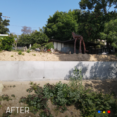Hillside Retaining Wall - Swipe left to see the stunning transformation of this impressive 80-foot-long retaining wall! It beautifully complements the home and we’re loving the final result! Hillside Retaining Wall - Swipe left to see the stunning transformation of this impressive 80-foot-long retaining wall! It beautifully complements the home and we’re loving the final result!