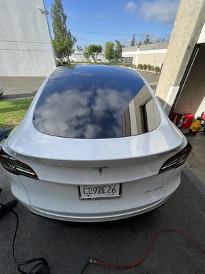 2022 Tesla Model Y Window Tint - Another satisfied customer that was looking for privacy and heat rejection with out nano ceramic window film so we took care of him