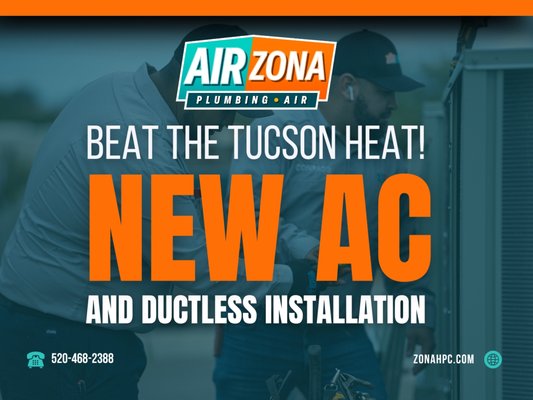 New AC & Ductless Installation: Beat the Tucson Heat! - When the relentless Tucson heat hits, your home needs a powerful, reliable cooling system. This portfolio showcases how Air Zona Heating and Cooling is your dedicated partner for state-of-the-art air conditioning and ductless mini-split installations designed specifically for the unique demands of the Arizona desert climate.
We specialize in installing high-efficiency central AC units and versatile ductless systems, offering tailored solutions whether you’re cooling a single room or your entire home. Our certified technicians ensure every installation is performed to the highest industry standards, optimizing your system for maximum performance, lower energy bills, and lasting comfort. We proudly install high-quality American Standard systems, ensuring you receive industry-leading reliability.
Beyond just an install, we provide a complete upgrade to your home comfort. Every qualifying installation is backed by an exceptional 10-Year Parts and 2-Year Labor Warranty and our No Lemon Guarantee for the first year, providing you with unmatched peace of mind. Plus, you can take advantage of our incredible offers, including up to $3,800 back in rebates or up to 15% back on qualifying installs. We also include a FREE Smart Arizona WiFi Thermostat with all new system installations, putting energy management and ultimate comfort control right at your fingertips. Choose the trusted, family-owned experts to deliver cool, clean air and beat the Tucson heat for good. New AC & Ductless Installation: Beat the Tucson Heat! - When the relentless Tucson heat hits, your home needs a powerful, reliable cooling system. This portfolio showcases how Air Zona Heating and Cooling is your dedicated partner for state-of-the-art air conditioning and ductless mini-split installations designed specifically for the unique demands of the Arizona desert climate.
We specialize in installing high-efficiency central AC units and versatile ductless systems, offering tailored solutions whether you’re cooling a single room or your entire home. Our certified technicians ensure every installation is performed to the highest industry standards, optimizing your system for maximum performance, lower energy bills, and lasting comfort. We proudly install high-quality American Standard systems, ensuring you receive industry-leading reliability.
Beyond just an install, we provide a complete upgrade to your home comfort. Every qualifying installation is backed by an exceptional 10-Year Parts and 2-Year Labor Warranty and our No Lemon Guarantee for the first year, providing you with unmatched peace of mind. Plus, you can take advantage of our incredible offers, including up to $3,800 back in rebates or up to 15% back on qualifying installs. We also include a FREE Smart Arizona WiFi Thermostat with all new system installations, putting energy management and ultimate comfort control right at your fingertips. Choose the trusted, family-owned experts to deliver cool, clean air and beat the Tucson heat for good.