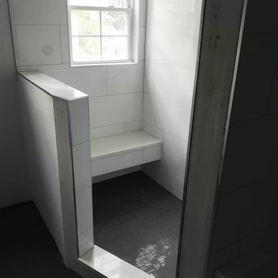 Bathroom - 100% waterproof. Heated Floor. Bench, Niche, Tub and Shower Bathroom - 100% waterproof. Heated Floor. Bench, Niche, Tub and Shower