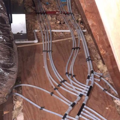 Whole House Water Re-Piping - Looking to update the plumbing in your business or residence? We specialize in large scale, complete re-piping and re-plumbing jobs. 

The photos shown here are from a job in 2023, where we replaced all hot a cold water pressure lines inside walls and attic. We also returned the house to it's original state, by repairing the paint and drywall after pipes were installed. 

This service inclludes a 25 year warranty.