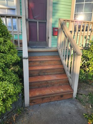 Deck stair rebuild! - This company owns the house for a construction office and needed the stairs to be functional and safe. They also needed it done between business hours.