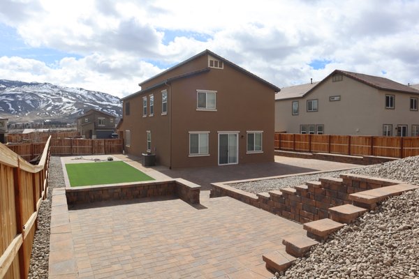 Landscape Construction in Verdi. Design and Build - Design and build. We did pavers, retaining walls and artificial turf! Beautiful project. Landscape Construction in Verdi. Design and Build - Design and build. We did pavers, retaining walls and artificial turf! Beautiful project.