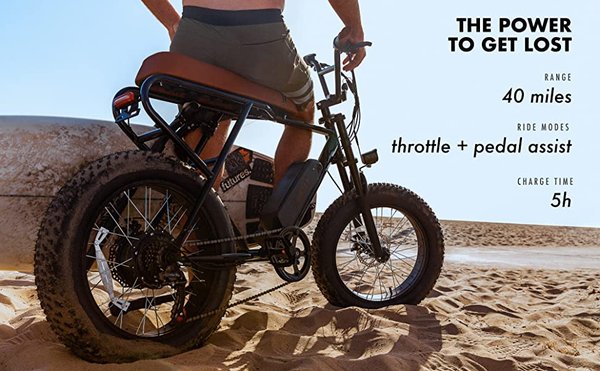 Hurley Mini Swell E-Bike - Introducing our 2 Hurley Mini Swell Electric Bikes. Awesome E-bikes for cruising on the beach at low tide or sporting around town in comfort. 4" tires, 6 speed Shimano gears, disc brakes, and fork suspension. 500 watt & 48V ride assist and throttle power with max speeds from 20-28MPH. Battery will travel 40 miles per charge. Chargers included in rental. Hurley Mini Swell E-Bike - Introducing our 2 Hurley Mini Swell Electric Bikes. Awesome E-bikes for cruising on the beach at low tide or sporting around town in comfort. 4" tires, 6 speed Shimano gears, disc brakes, and fork suspension. 500 watt & 48V ride assist and throttle power with max speeds from 20-28MPH. Battery will travel 40 miles per charge. Chargers included in rental.