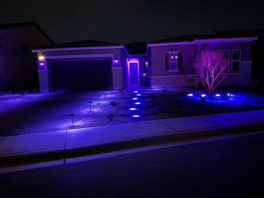 Outdoor Lighting - Imagine your outdoor space bathed in soft, warm ambient lighting that creates a magical atmosphere or a fun colorful lighting scene that creates a vibrant tapestry of colors and warmth, for evening gatherings or quiet nights. With strategically placed lights illuminating pathways, highlighting architectural features and or plants while enhancing your outdoor space's beauty. We'll transform your yard into a serene haven that invites relaxation and enjoyment, allowing you and your guests to savor every moment spent outdoors. Outdoor Lighting - Imagine your outdoor space bathed in soft, warm ambient lighting that creates a magical atmosphere or a fun colorful lighting scene that creates a vibrant tapestry of colors and warmth, for evening gatherings or quiet nights. With strategically placed lights illuminating pathways, highlighting architectural features and or plants while enhancing your outdoor space's beauty. We'll transform your yard into a serene haven that invites relaxation and enjoyment, allowing you and your guests to savor every moment spent outdoors.