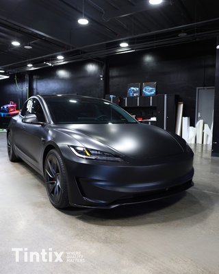 2026 Tesla Full body XPEL Stealth PPF - We transformed this 2026 Tesla Model 3 with a full body installation of XPEL STEALTH Paint Protection Film, converting the factory gloss into a refined satin matte finish. Beyond the striking aesthetic shift, this self-healing film provides complete protection against rock chips, road debris, and environmental contaminants across every painted surface.

Every panel was precisely cut and meticulously tucked by our certified technicians at Tintix Brentwood and Tintix Livermore, delivering a seamless, factory-quality result that protects the finish while giving this Model 3 a look that stands entirely on its own.
Quality matters. Protect your ride with the best.
Tintix Brentwood — 103 Technology Ct
 Tintix Livermore — 4039 First St
 925-261-7111