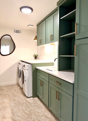 Laundry Room - Hard-working laundry rooms that look as good as they function. Custom cabinetry, durable counters and thoughtful details that make everyday chores easier.

The laundry room is one of the most used spaces in the home, and it deserves the same craftsmanship as any other remodel. Urban Element, Inc. builds custom laundry rooms across the East Valley of Arizona with cabinetry, counters, tile and lighting tailored to how you actually use the space.

From added storage and folding counters to custom cabinetry from our onsite workshop, we turn a normally overlooked room into one that's organized, durable and a pleasure to use.