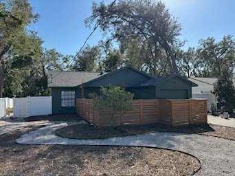 Residential Exterior Paint - This home needed a paint refresh to reflect all of the other interior renovations; and the client did a fantastic job with the paint color selection. We painted the house and stained the fence as well. Check it out!