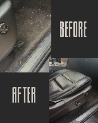 Interior Detail – Before & After - This vehicle had heavy dirt, trash, and stains throughout the interior. We performed a full deep clean including vacuuming, wipe down, stain removal, and interior detailing. Final result brought the vehicle back to our Driver Ready standard — clean, fresh, and ready to drive. Interior Detail – Before & After - This vehicle had heavy dirt, trash, and stains throughout the interior. We performed a full deep clean including vacuuming, wipe down, stain removal, and interior detailing. Final result brought the vehicle back to our Driver Ready standard — clean, fresh, and ready to drive.