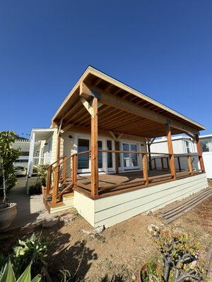 Roofing and Deck - It was a wonderful project. This construction consisted of two stages. First, we built a Dec and then built the roof according to all design requirements, and passed the necessary inspection. The client is very happy, now all the neighbors want to build the same project. 
You can find the client's video response on my Instagram page @mr_garmazh