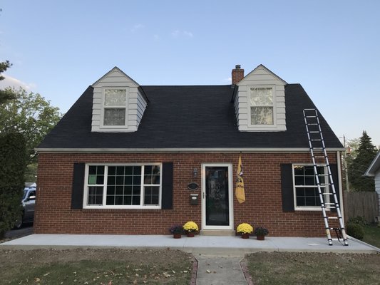 Total Makeover: Cape Cod build-out (Roofing, siding, gutters, fascia/soffit) - This traditional Cap Cod style home was in good shape and the roof was about 20 years old. However, they decided they wanted to update the front yard and make there house pop. So we installed a brand new porch overhang and completed a new roofing system, siding system, gutters, fascia/soffit, and more. The 1st photo and the last really showcase the great design from the homeowner. We were very proud of our crew for making this one turn out so well. Total Makeover: Cape Cod build-out (Roofing, siding, gutters, fascia/soffit) - This traditional Cap Cod style home was in good shape and the roof was about 20 years old. However, they decided they wanted to update the front yard and make there house pop. So we installed a brand new porch overhang and completed a new roofing system, siding system, gutters, fascia/soffit, and more. The 1st photo and the last really showcase the great design from the homeowner. We were very proud of our crew for making this one turn out so well.