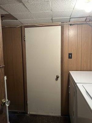 Basement bathroom / laundry room remodel - This remodel of an old basement bathroom/ laundry room added years of functionality to an outdated, dark and limited used space.