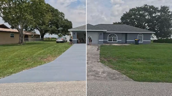 Driveway Restoration - This project showcases our full restoration process for severely spalled and cracked concrete. We began by pressure washing away decades of embedded dirt to ensure proper bonding. Every crack was V‑grooved and repaired with a precise, polymer‑modified cement blend engineered for structural durability. A seamless trowel‑down application and complete resurfacing unified the entire slab into a smooth, high‑strength surface. To finish, we applied a solvent‑based stain and sealer that enhances color, protects the concrete, and delivers long‑term performance. The result is a durable, revitalized driveway that dramatically improves curb appeal without the cost of replacement.
