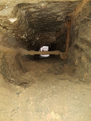 Tunneled 100 ft - This was a Older house that needed a completely new draining system all the way to the main waterline of the city.