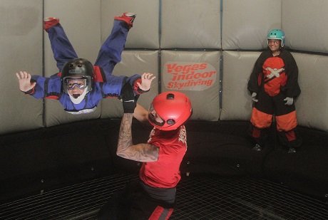 Learn To Fly - Learn to FLY on the Las Vegas Strip! The “Learn To Fly” package is designed for first time flyers. Includes training class, equipment rental, and 2 flights for 1 person. Allow about an hour.
ALL FLYERS ARE WEIGHED AT CHECK-IN. MAXIMUM WEIGHT LIMITS APPLY. See our website for details. www.VegasIndoorSkydiving.com/guidelines Learn To Fly - Learn to FLY on the Las Vegas Strip! The “Learn To Fly” package is designed for first time flyers. Includes training class, equipment rental, and 2 flights for 1 person. Allow about an hour.
ALL FLYERS ARE WEIGHED AT CHECK-IN. MAXIMUM WEIGHT LIMITS APPLY. See our website for details. www.VegasIndoorSkydiving.com/guidelines