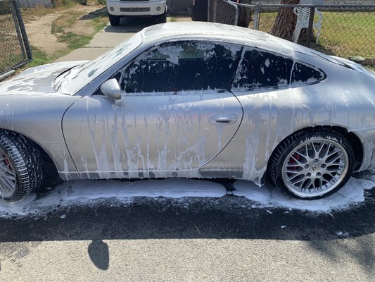 Foam wax wash with a buff wax and scratch removal - Foam wax wash with a buff wax and scratch removal