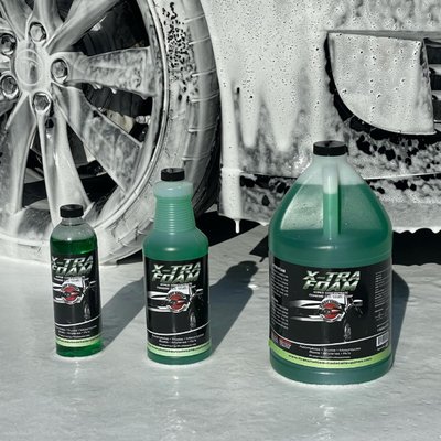 Car Wash Soaps for Any Finish - We have a variety of car wash soaps for any type of vehicle.
X-Tra Foam is PH balanced and safe for any type of finish.
Wash and Wax gives a nice shine with no extra work on you part. 
Pink Soap is the classic concentrated car wash soap.
