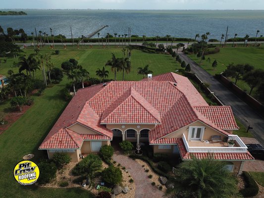 Gorgeous Tile Roof in Merritt Island - This is a gorgeous tile roof completed in 2020 in Merritt Island. Eagle Tile is the manufacturer installed by Pit Crew Roofing. Gorgeous Tile Roof in Merritt Island - This is a gorgeous tile roof completed in 2020 in Merritt Island. Eagle Tile is the manufacturer installed by Pit Crew Roofing.