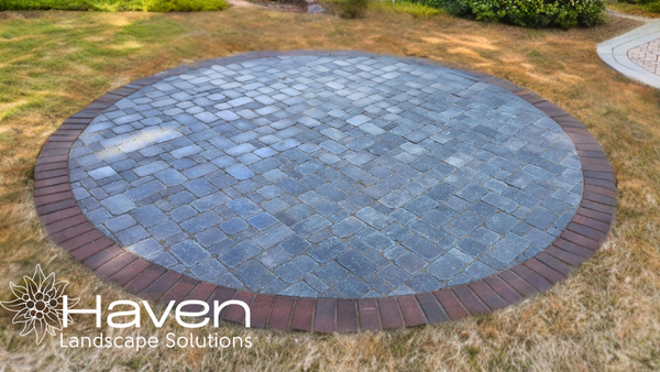 14ft Diameter Circle Patio - Completed February of 2025 - This project in Owings, MD created a new space to enjoy the client's beloved 'solo' firepit for this upcoming season. We offer 'built-in' firepits as well! 14ft Diameter Circle Patio - Completed February of 2025 - This project in Owings, MD created a new space to enjoy the client's beloved 'solo' firepit for this upcoming season. We offer 'built-in' firepits as well!