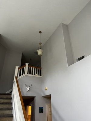 Custom LED Lighting Installation - Custom LED fixtures were installed in place of old contemporary fixtures. This was all done in one day on a 20 foot ceiling in Brentwood California.
