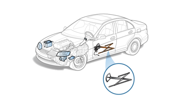 Regulator & Motor for Car Door Window - If your side window is stuck halfway, will not go up or down, or makes what customers usually describe as a "strange and unfamiliar" noise when the “down” key is pressed, it is likely that you have a bad or burned out regulator. The window regulator is located on the inner body of the door, and it is necessary to remove the door panel in order to gain access to the regulator. The regulator and motor assembly must then be moved through the access port. Proper installation is key. The process of removing the door glass in order to replace the regulator is a bit more complex and time-consuming in comparison to other services; however, our team of experts can have the job completed in just about an hour. Regulator & Motor for Car Door Window - If your side window is stuck halfway, will not go up or down, or makes what customers usually describe as a "strange and unfamiliar" noise when the “down” key is pressed, it is likely that you have a bad or burned out regulator. The window regulator is located on the inner body of the door, and it is necessary to remove the door panel in order to gain access to the regulator. The regulator and motor assembly must then be moved through the access port. Proper installation is key. The process of removing the door glass in order to replace the regulator is a bit more complex and time-consuming in comparison to other services; however, our team of experts can have the job completed in just about an hour.