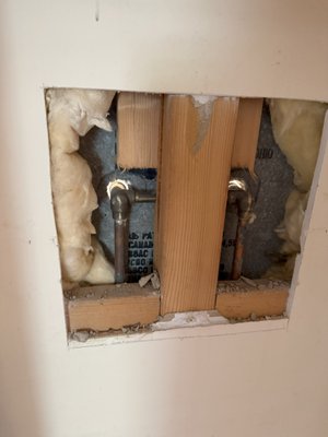 Replacing Tub & Shower Valve - Customer had old tub and shower valve needing replacement. They chose to go from 2 handle faucet to a single handle. Replacing Tub & Shower Valve - Customer had old tub and shower valve needing replacement. They chose to go from 2 handle faucet to a single handle.