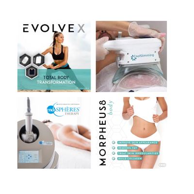 Body Contouring - MedSpa body contouring treatments typically focus on non-surgical or minimally invasive procedures that aim to reshape and enhance the body's appearance. These treatments often utilize advanced technologies and techniques to target specific areas of concern, such as excess fat, cellulite, or skin laxity. Here are some examples of body contouring treatments:
Non-surgical fat reduction
Cellulite reduction
Skin tightening
Body sculpting and toning Body Contouring - MedSpa body contouring treatments typically focus on non-surgical or minimally invasive procedures that aim to reshape and enhance the body's appearance. These treatments often utilize advanced technologies and techniques to target specific areas of concern, such as excess fat, cellulite, or skin laxity. Here are some examples of body contouring treatments:
Non-surgical fat reduction
Cellulite reduction
Skin tightening
Body sculpting and toning