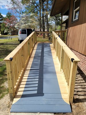 porch ramp install - this was a install of a porch ramp art last minute for customer's 92 year old dad. From start to finish was monday-friday installing it by myself. if you need a ramp installed, get in touch with me. porch ramp install - this was a install of a porch ramp art last minute for customer's 92 year old dad. From start to finish was monday-friday installing it by myself. if you need a ramp installed, get in touch with me.