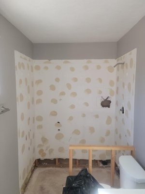 Shower Remodel - Shower remodel done for a customer after water damage