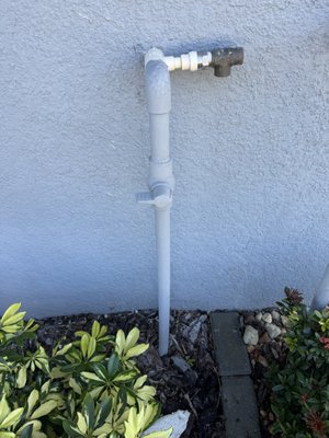 main shut off replacement - Removed plastic valve, installed brass ball valve. main shut off replacement - Removed plastic valve, installed brass ball valve.