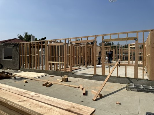 3100 SF addition to existing house - This project is adding extra space for master bathroom, kitchen, living room, bathroom, 10 FT hight ceiling, garage and more