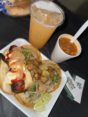 Taquizas - Authentic on-site Taquiza catering! We cook and serve fresh tacos, hot dogs, charro beans, aguas frescas, and more for groups of 40–100+. Choose your meats and enjoy 3 hours of unlimited tacos and flavor-filled fun!