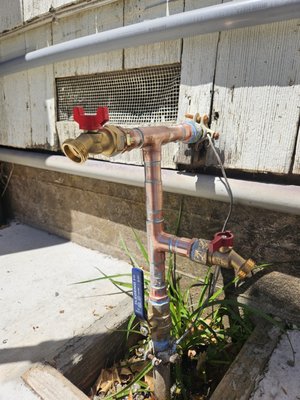 Water Service Rebuild, house shut off valve and 2 hose bibs - Project Update: Water Service Repair & Upgrade

We recently completed a water service repair for a customer who was experiencing a leak in the water line feeding their home. Here’s a summary of the work performed:

Water Service Rebuild: To effectively resolve the leak, we rebuilt the water service line. This included replacing key components to ensure a reliable, long-lasting repair.

New Main Shut-Off Valve: We installed a new shut-off valve for the main water line, making it easier to control water flow to the entire property.

Additional Hose Bibs: We also upgraded and installed two new hose bibs for added convenience.

After the rebuild and upgrades, we thoroughly tested the water service line, confirming everything is working perfectly with no leaks. 💧

Thanks to our team for the hard work, and thank you to the customer for trusting us with their water service needs!

#plumbingrepair #evansplumbingandsewerinc #plumbingservices #evans #plumbing #WaterLeakRepair #plumber #leakdetection #waterrepair #emergencyplumber #waterleak #emergencyplumbing #plumbersofinstagram #plumberslife #waterleakage
