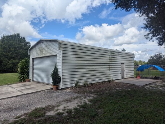 Garage Pressure washing - Client had requested to bring this unattached garage a fresh new look. Garage Pressure washing - Client had requested to bring this unattached garage a fresh new look.