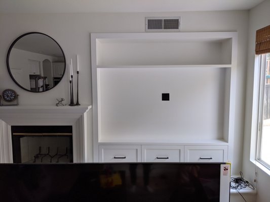 75" Tv installation on a TV Custom wall . - This was an unique installation of 75" tv Sony into a tv nitche that was renovated into Amazing Tv wall and useful cabinets.
Bernadette . Z project 75" Tv installation on a TV Custom wall . - This was an unique installation of 75" tv Sony into a tv nitche that was renovated into Amazing Tv wall and useful cabinets.
Bernadette . Z project