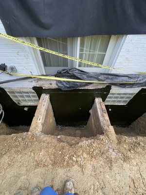 Basement Waterproofing - We recently performed a basement waterproofing to stop water from seeping and filtering through the foundation wall to help prevent moisture/humidity build-up against the foundation wall. Basement Waterproofing - We recently performed a basement waterproofing to stop water from seeping and filtering through the foundation wall to help prevent moisture/humidity build-up against the foundation wall.